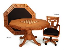 3 in 1 � 54� Octagon Poker/Dining/Chess in Oak