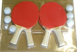 Table Tennis 4 Player Paddle Set with 6 Balls