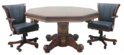 3 in 1 � 54� Octagon Poker/Bumper/Dining in Dark Walnut