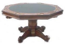 3 in 1 � 54� Octagon Poker/Bumper/Dining in Dark Walnut