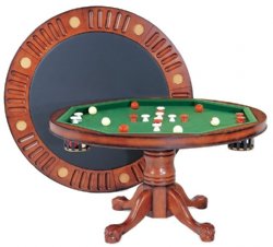 3 in 1 � 54� Round Poker/Bumper/Dining in Antique Walnut