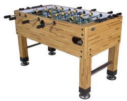 Premium Foosball Table in Butcher Block with both 1 & 3-Man Goalie