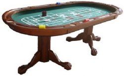 4 in 1 - 84� Holdem Poker/Craps/Roulette/Dining Table in Walnut <BR>OUT OF STOCK - DISCONTINUED