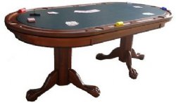 4 in 1 - 84� Holdem Poker/Craps/Roulette/Dining Table in Walnut <BR>OUT OF STOCK - DISCONTINUED