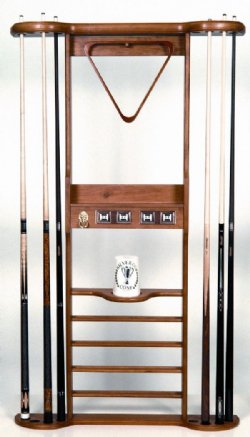 8 Cue Wall Rack - Honey