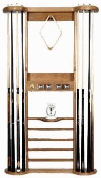 8 Cue Wall Rack - Oak