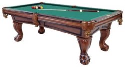 Furniture Pool Table with Ball & Claw Leg in Antique Walnut