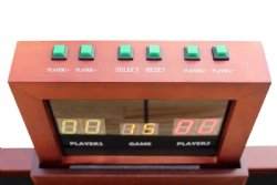 2-Player Electronic Score Board available in Oak, Cherry, Espresso, Mahogany